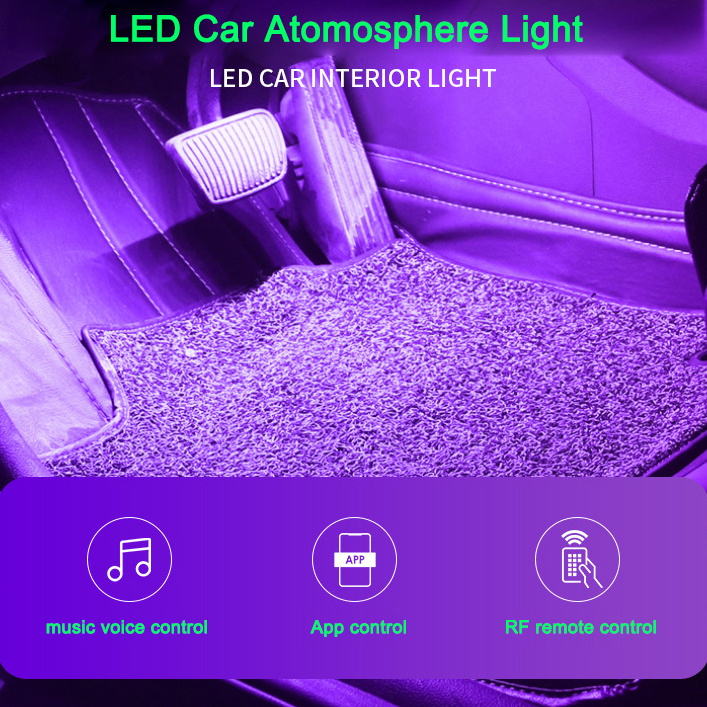 DC12V High Brightness SMD5050 48/72 LEDs Optional Waterproof LED Car Decoration Light Strip and Bluetooth Controller with 24 Keys RF Remote and APP Voice Control kit DC12V High Brightness SMD5050 48/72 LEDs Optional Waterproof LED Car Decoration Light Strip and Bluetooth Controller with 24 Keys RF Remote and APP Voice Control kit